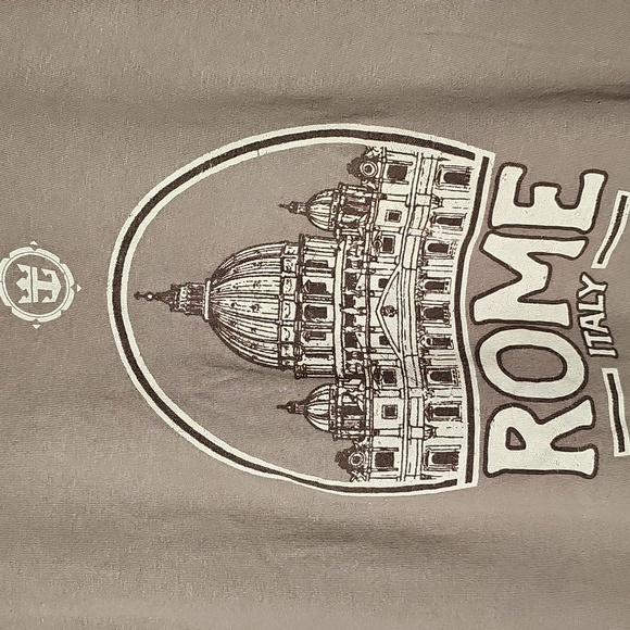 Gildan Cotton Tan T-Shirt In A Large. GRAPHIC ROME - Picture 2 of 3